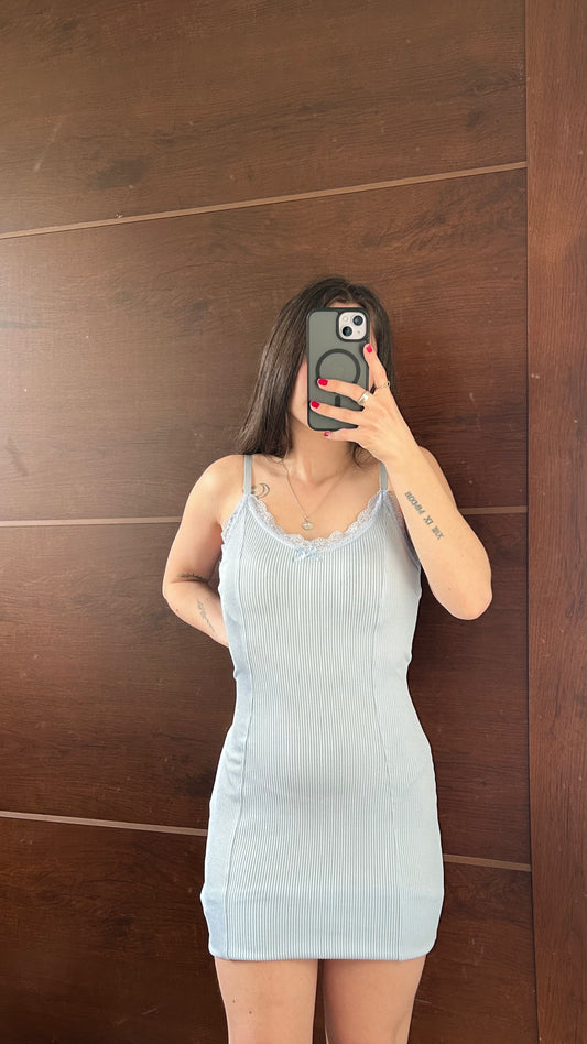 vestido lencero H&M gris