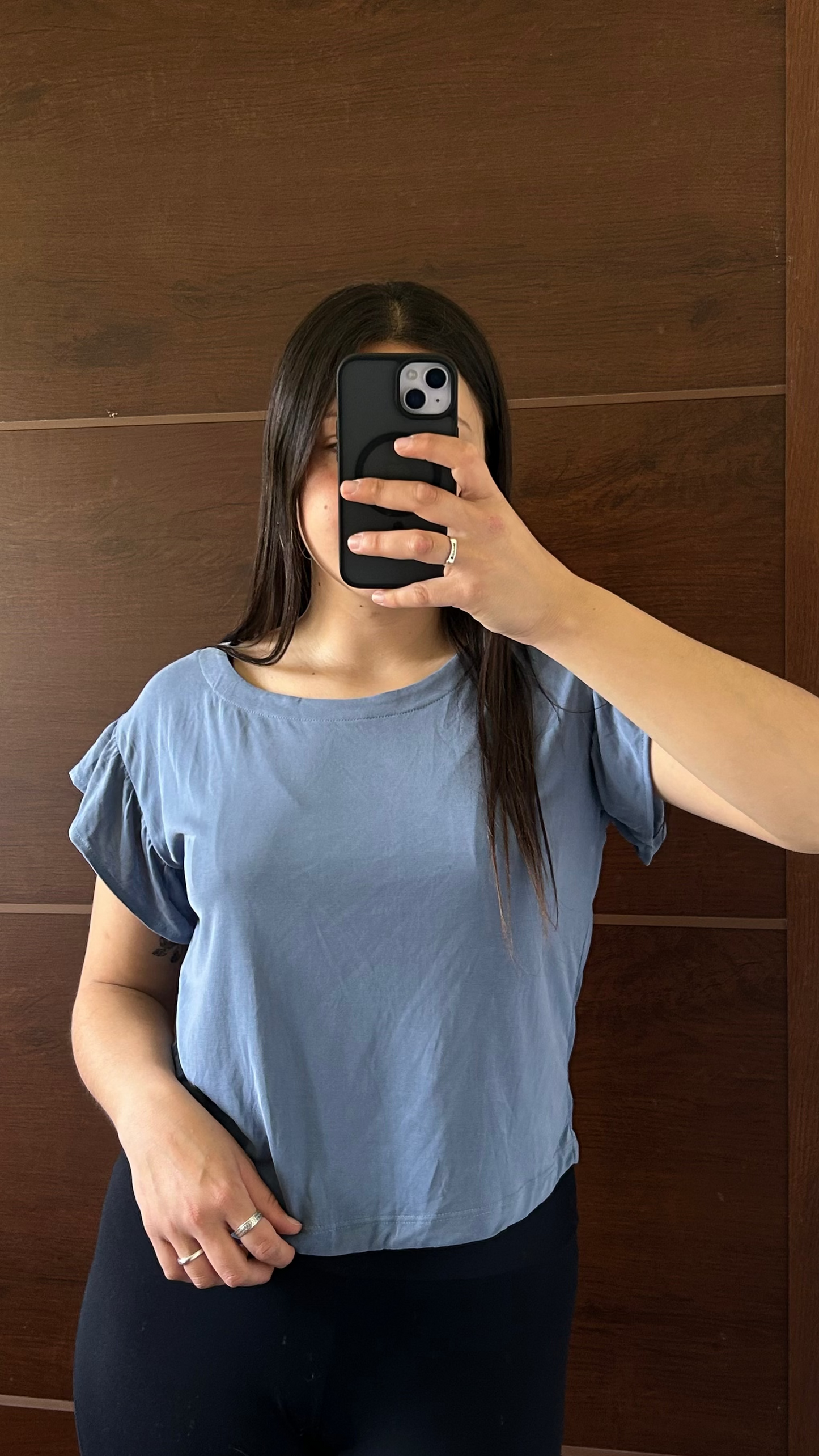 Remera manga corta azul INDIAN con etiqueta