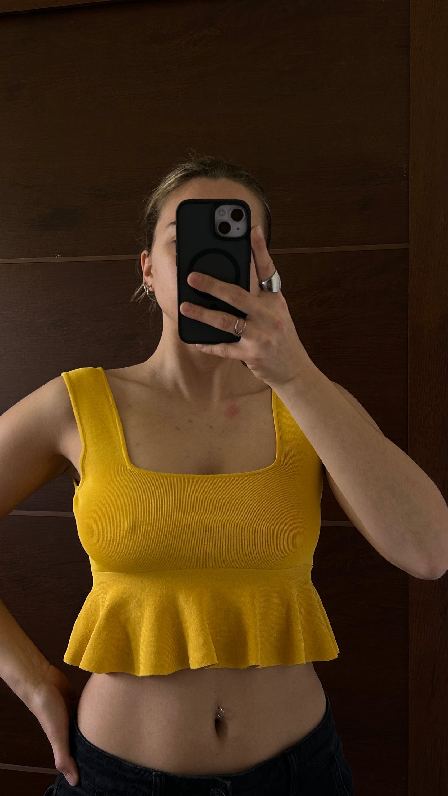 Musculosa ZARA mostaza hilo