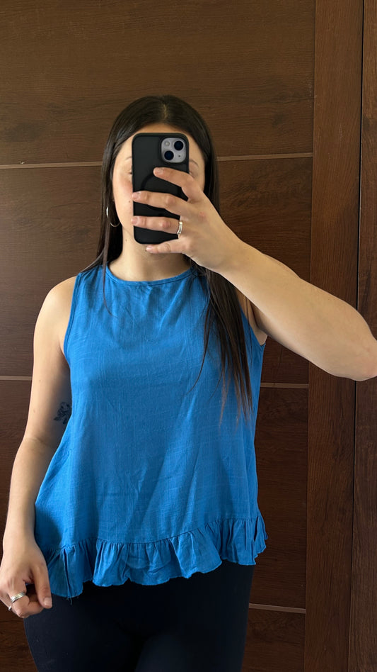 Musculosa azul INDIAN con etiqueta